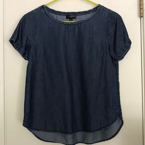 The Limited Petite Chambray Short-sleeve Blouse